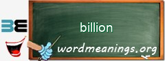 WordMeaning blackboard for billion